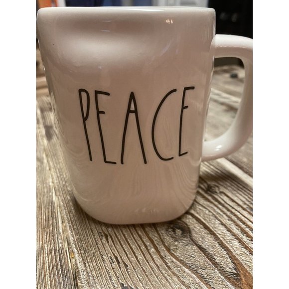 Rae Dunn PEACE Ceramic Coffee Cup Mug 16oz - Picture 1 of 4
